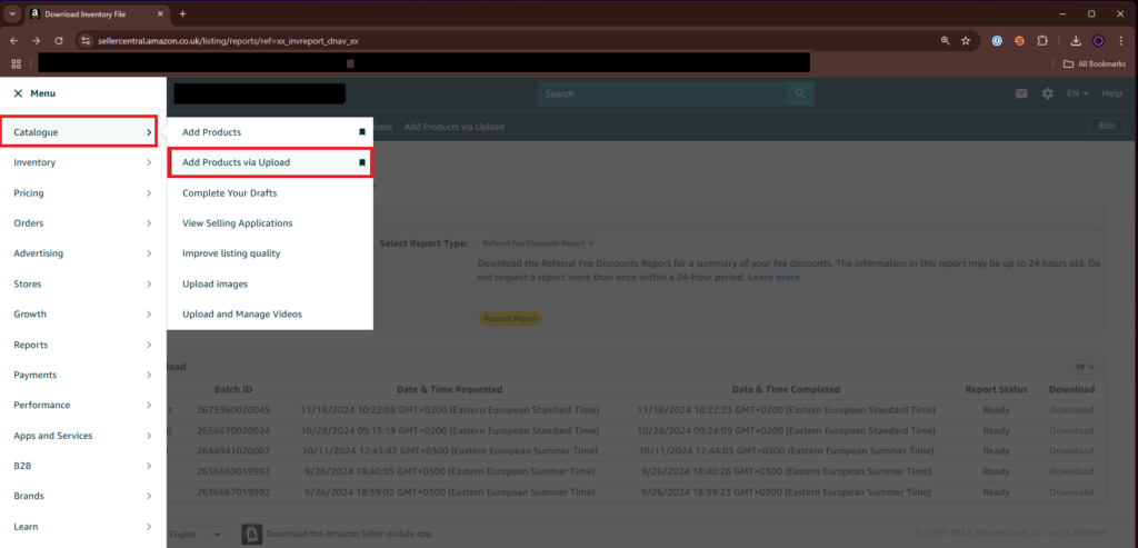 Managing bulk updates for Amazon inventory