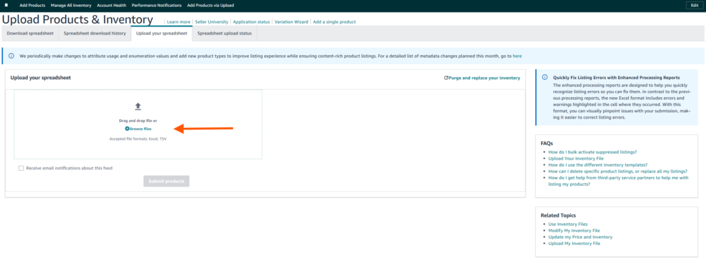 How to update Your Amazon catalog with flat files Amazon spreadsheet upload